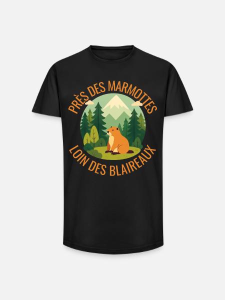 Alpine Marmot in the Forest - Long Fit Men's T-Shirt - black