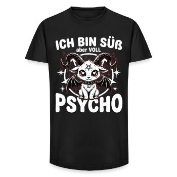 I'm Cute But Full Psycho – Kawaii Goth - Long Fit Men's T-Shirt - black - Front - AI Model Male 185 light (185cm)