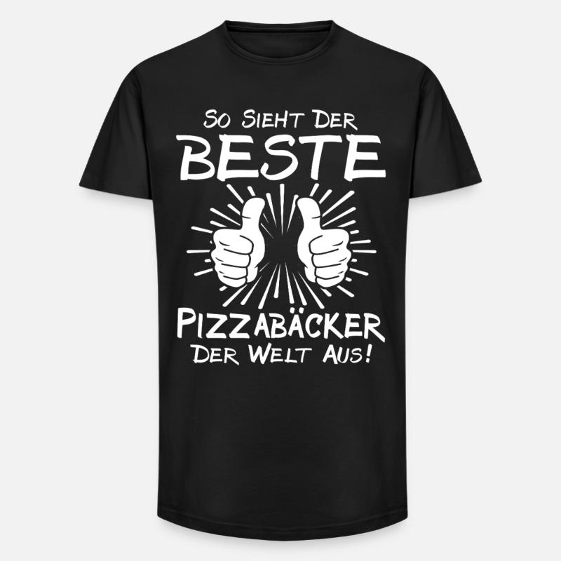 Bester Pizzabäcker - Long Fit Männer T-Shirt - Schwarz