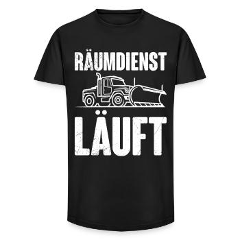 Winter service SNOW CLEARING SERVICE IS RUNNING Funny things - Long Fit Men's T-Shirt - black - Front - AI Model Male 185 light (185cm)