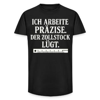 Handwerker Spruch Zollstock - Long Fit Männer T-Shirt - Schwarz - Vorne - AI Model Male 185 light (185cm)