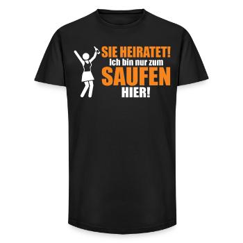 Équipe Mariée – Notre fête, Nos règles - T-shirt coupe longue homme - noir - Devant - AI Model Male 185 light (185cm)