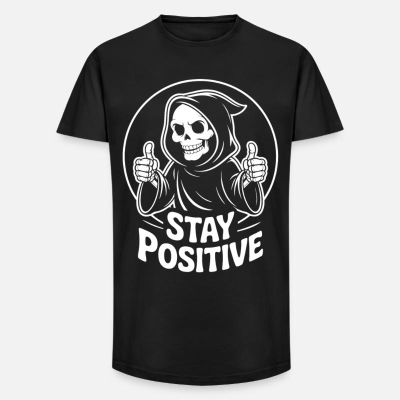 Sensenmann bleibt positiv - Long Fit Männer T-Shirt - Schwarz