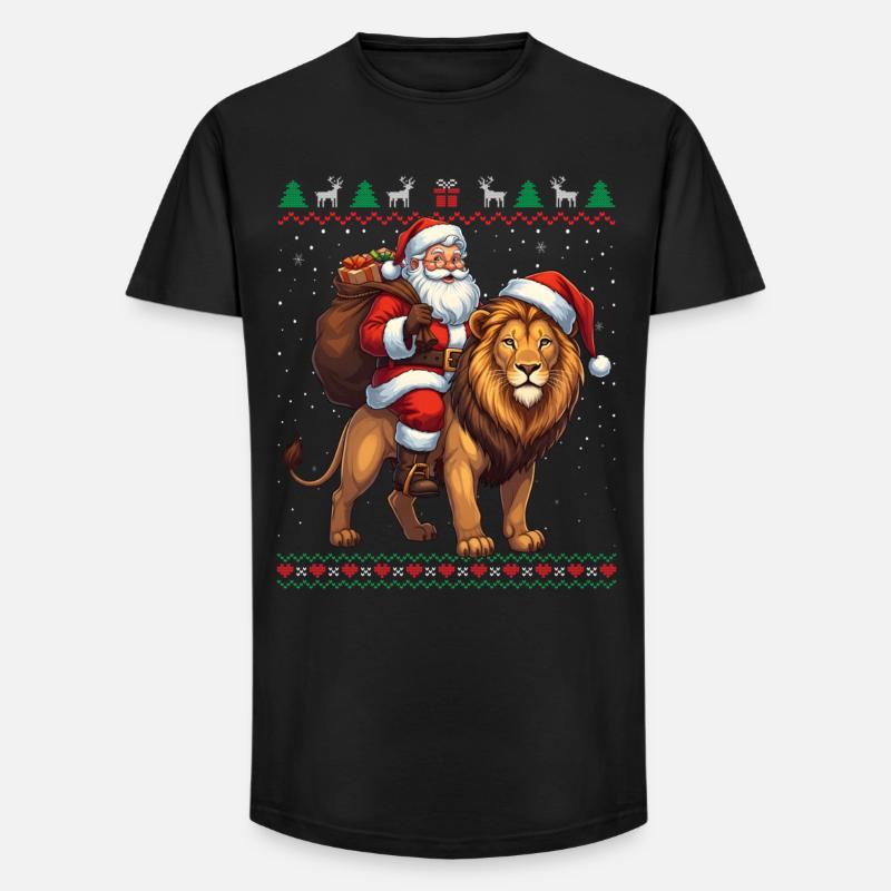 Fun Ugly Santa Weihnachtspullover - Long Fit Männer T-Shirt - Schwarz