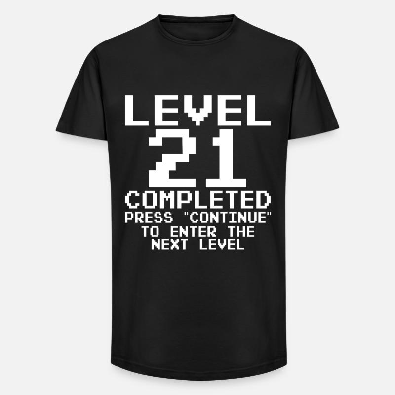 Level 21 Completed Pixel Quest - Long Fit Men's T-Shirt - black