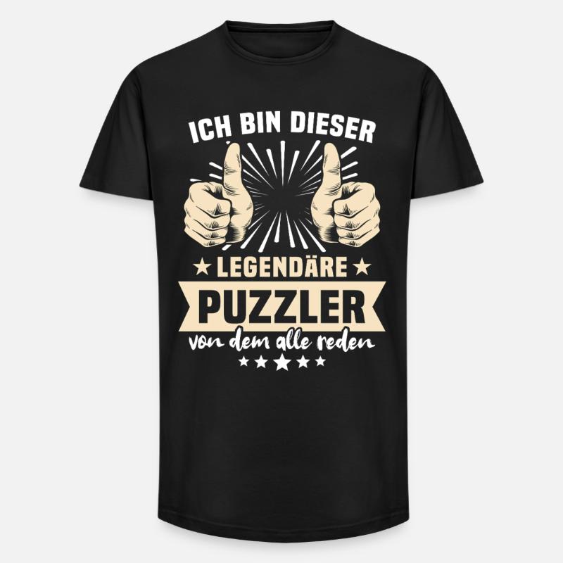 Puzzler Sprüche - Long Fit Männer T-Shirt - Schwarz