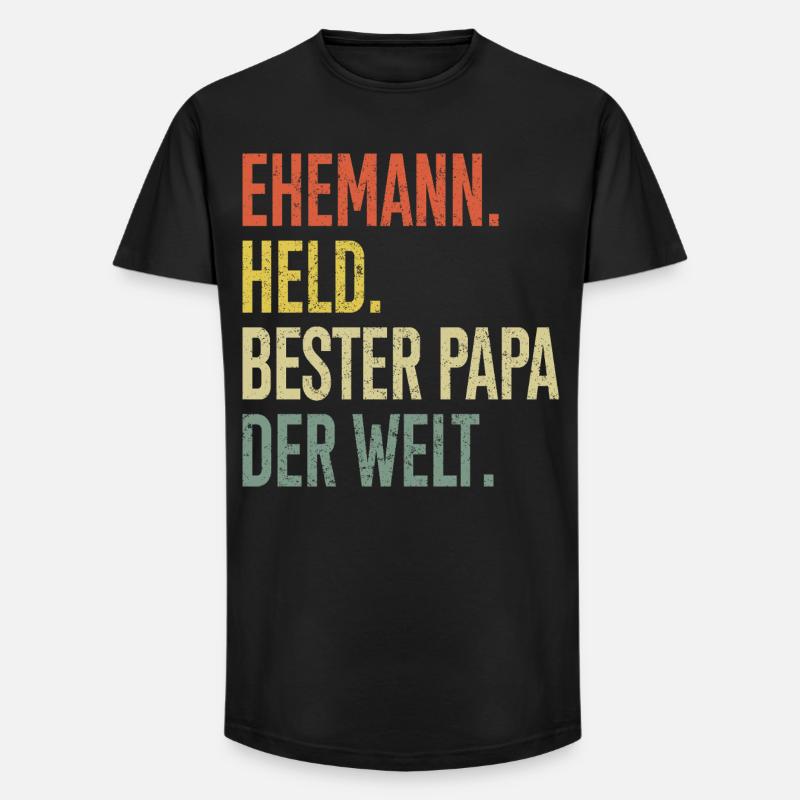 Bester Papa der Welt Gradient - Long Fit Männer T-Shirt - Schwarz