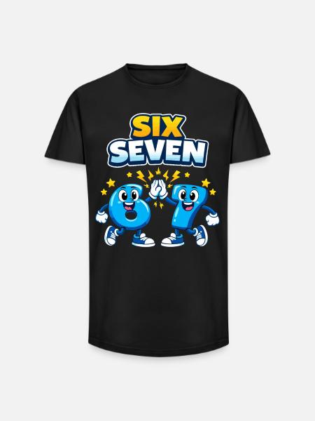 Nummer 67 Seks Syv - 6 7 Memes - Long fit herre T-shirt - sort