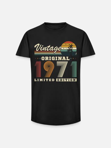 Originales Retro-Jubiläumsgeschenk von 1971 - Long Fit Männer T-Shirt - Schwarz