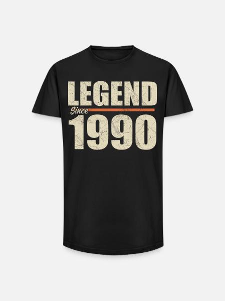 1990 Birthday | Legend since 1990 - Long Fit Men's T-Shirt - black