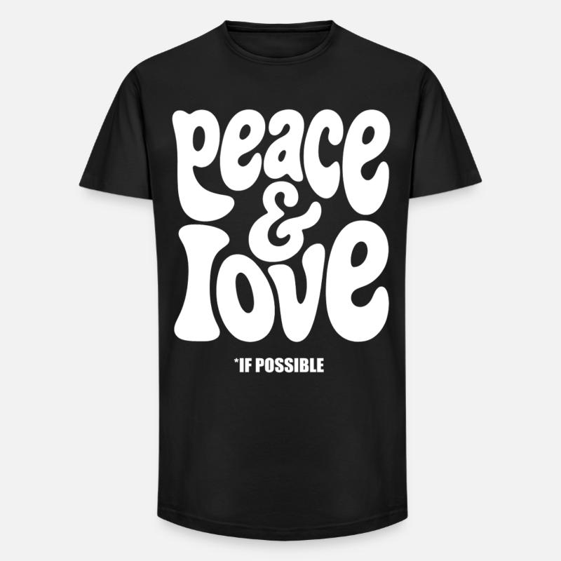 FRIEDENSLIEBE #2 – lass uns reden. - Long Fit Männer T-Shirt - Schwarz