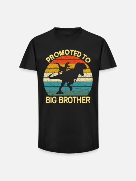 Befördert zum großen Bruder Dinosaurier - Long Fit Männer T-Shirt - Schwarz