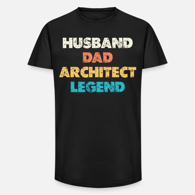 Husband Dad Architect Legend - Long Fit Männer T-Shirt - Schwarz