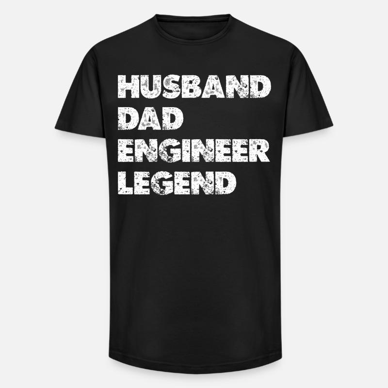 Husband Dad Engineer Legend - Long Fit Men's T-Shirt - black