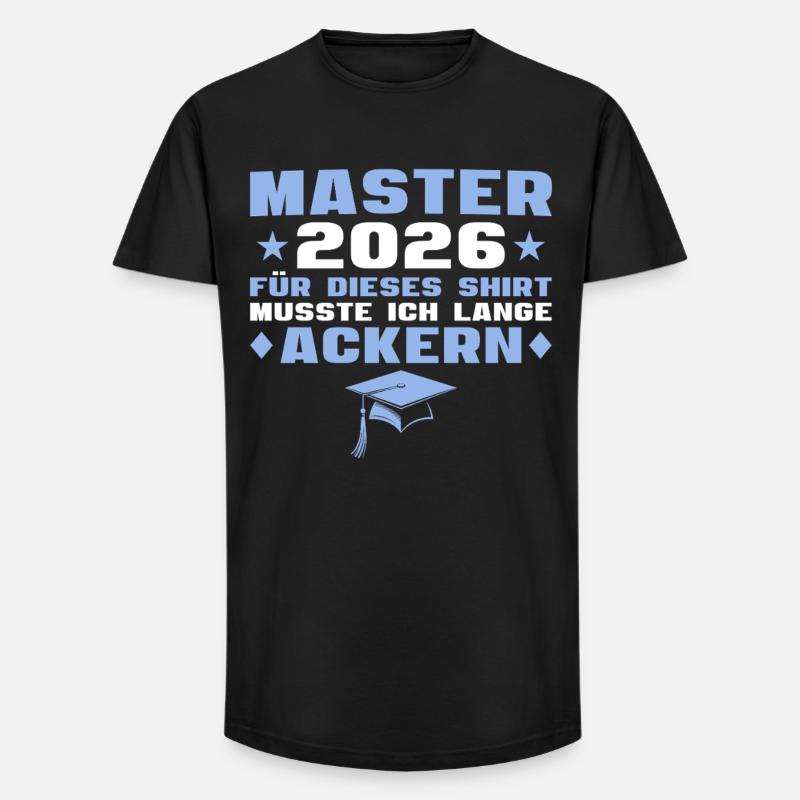 Masterprüfung bestanden Master Abschluss 2026 - Long Fit Männer T-Shirt - Schwarz