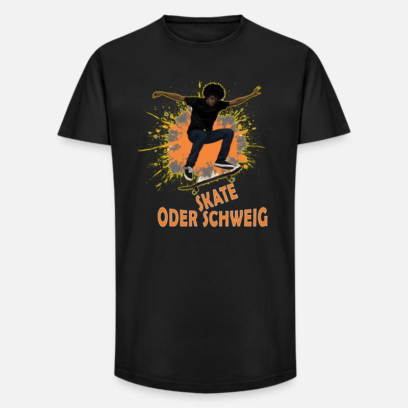 Skate Oder Schweig Splash - Long Fit Männer T-Shirt - Schwarz