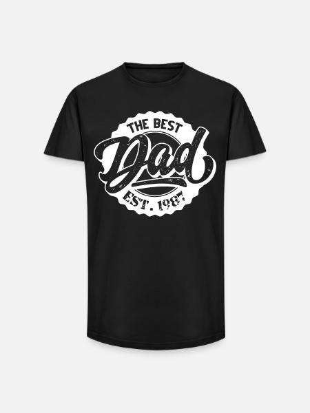 The Best Dad EST (1987) - Long Fit Men's T-Shirt - black