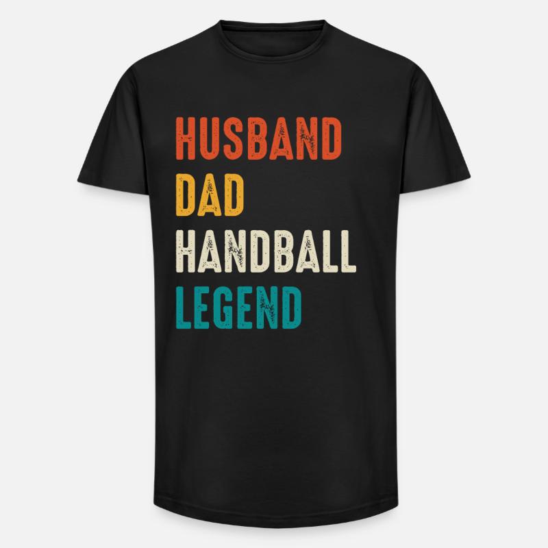 Handball Legende Vater Ehemann - Long Fit Männer T-Shirt - Schwarz
