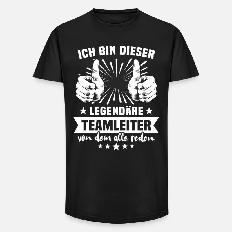 Teamleiter Legende - Long Fit Männer T-Shirt - Schwarz