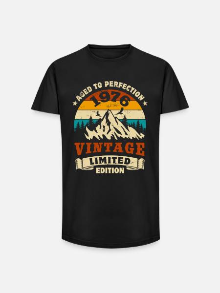 Limited Edition 1976 Birthday Gift - Long Fit Men's T-Shirt - black