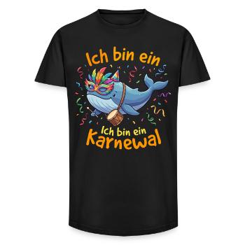 Ich bin ein Karnewal Konfetti Damen Karneval Lusti - Long Fit Männer T-Shirt - Schwarz - Vorne - AI Model Male 185 light (185cm)