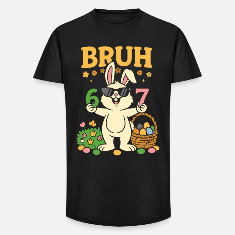 Bruh Cool Easter Bunny 67 - Long Fit Men's T-Shirt - black