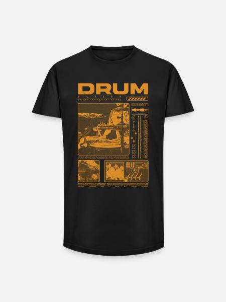 Rock Drummer Drum Player Streetwear - Long Fit Men's T-Shirt - black