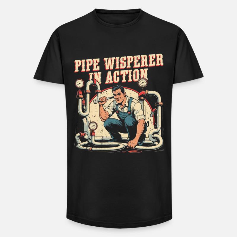 Pipe Layer Pipe Builder Pipe Whisperer - Long Fit Men's T-Shirt - black