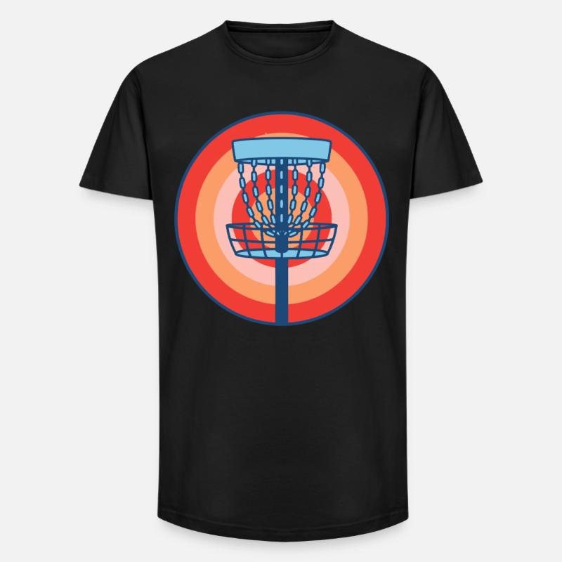 Disc Golf Basket Retro fliegende Discgolf-Szene - Long Fit Männer T-Shirt - Schwarz