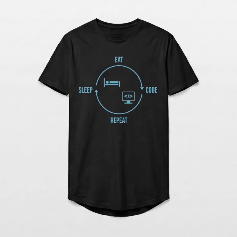 Eat Sleep Code Repeat - Programmierer Kreislauf Long Fit Männer T-Shirt