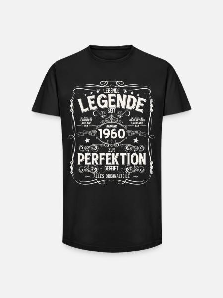 66th Birthday Legend January 1960 - Long Fit Men's T-Shirt - black