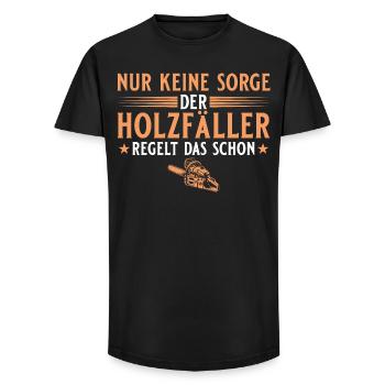 Lumberjack already arranges this - forest worker - Long Fit Men's T-Shirt - black - Front - AI Model Male 185 light (185cm)