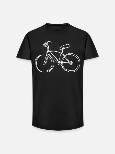 Bicycle Sketch - Long Fit Men's T-Shirt - black