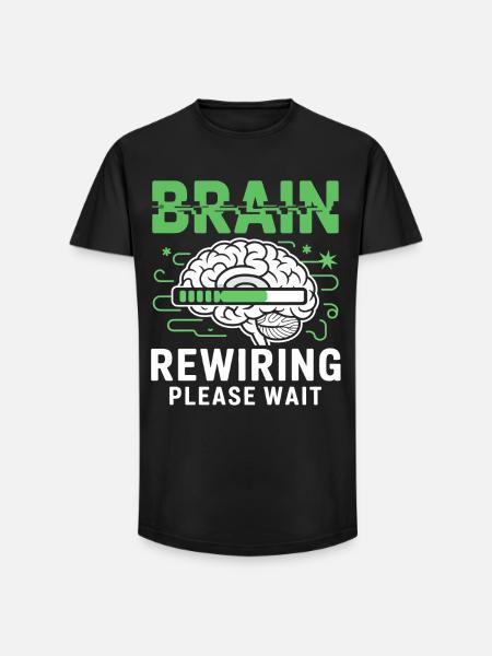 Brain Restart Please Wait - Long Fit Men's T-Shirt - black