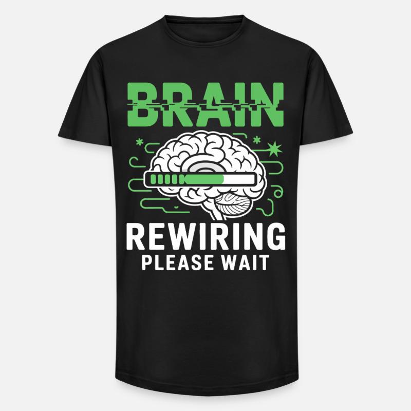 Brain Restart Please Wait - Long Fit Men's T-Shirt - black