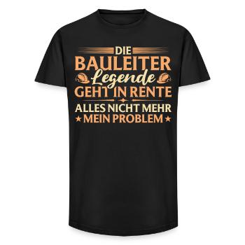 Directeur de construction à la retraite Légende dans un cadeau de retraite - T-shirt coupe longue homme - noir - Devant - AI Model Male 185 light (185cm)
