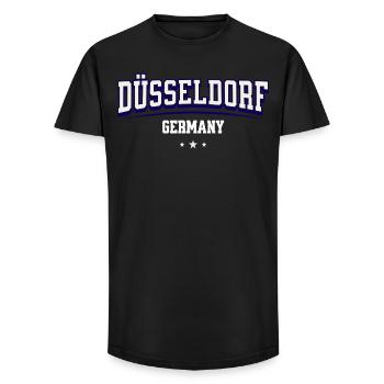 Dusseldorf Germany Varsity Logo - Long Fit Men's T-Shirt - black - Front - AI Model Male 185 light (185cm)