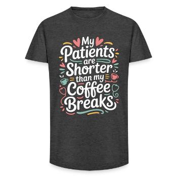 Pediatric Nurse My Patients Are Shorter Kids Nurse - Long Fit Männer T-Shirt - Anthrazit - Vorne - AI Model Male 185 light (185cm)