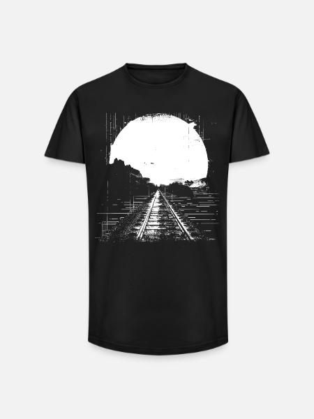Railway Drawing - Long Fit Men's T-Shirt - black