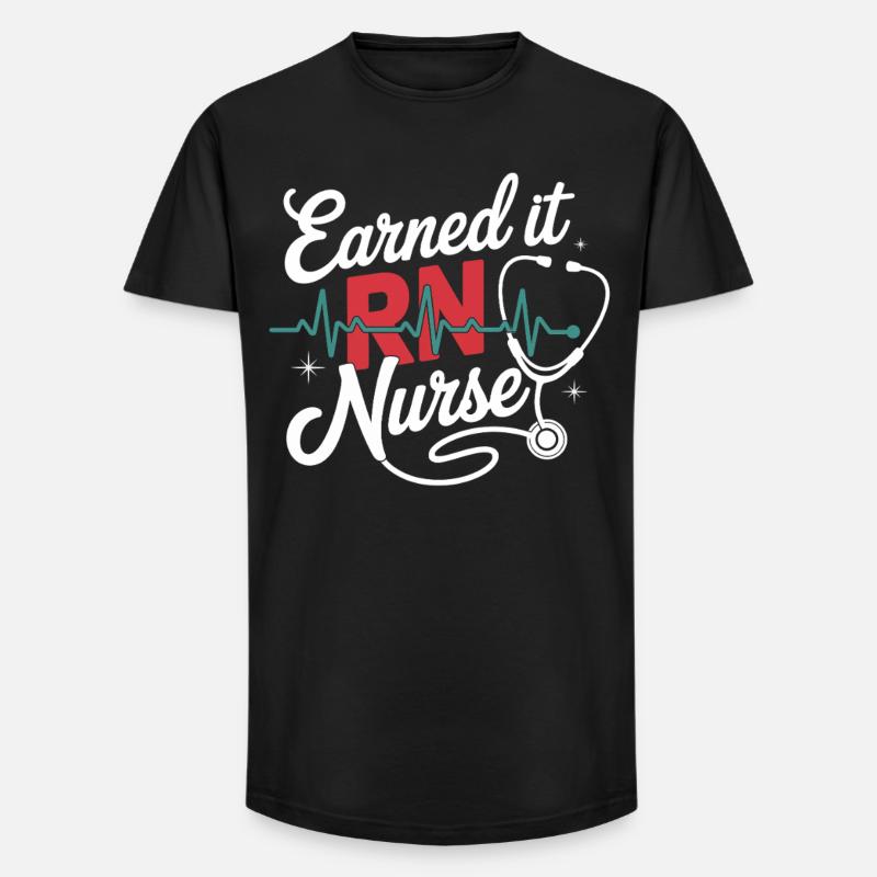 Earned it RNurse - Long Fit Männer T-Shirt - Schwarz