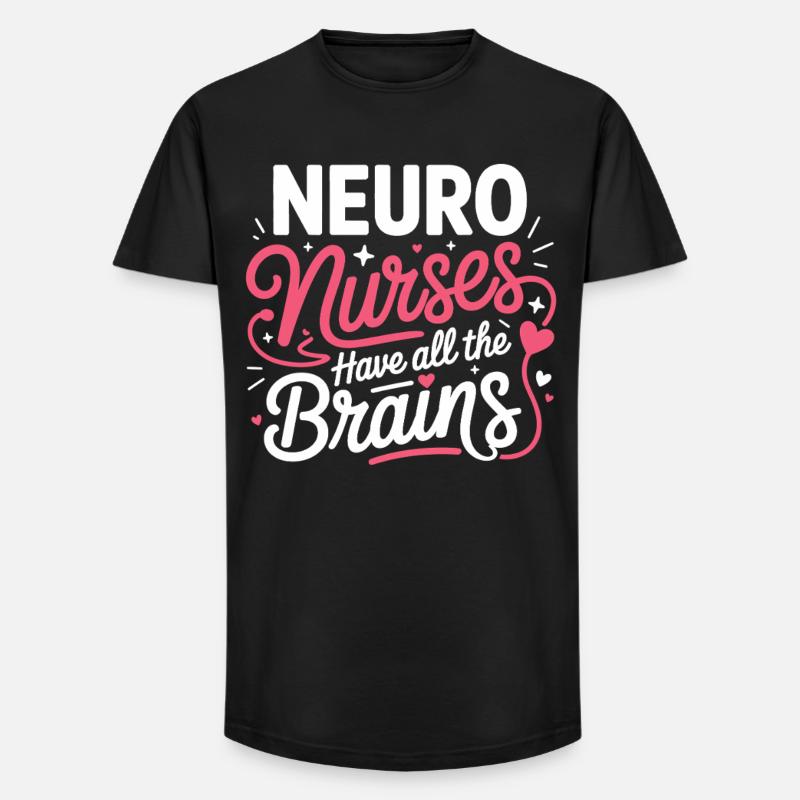 NeuroNurse All Brains Design - Long Fit Männer T-Shirt - Schwarz