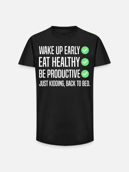 Funny New Year's Resolution - Long Fit Men's T-Shirt - black