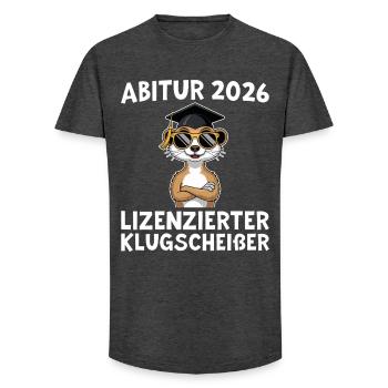 Examen final 2026 Abitur réussi - T-shirt coupe longue homme - charbon - Devant - AI Model Male 185 light (185cm)