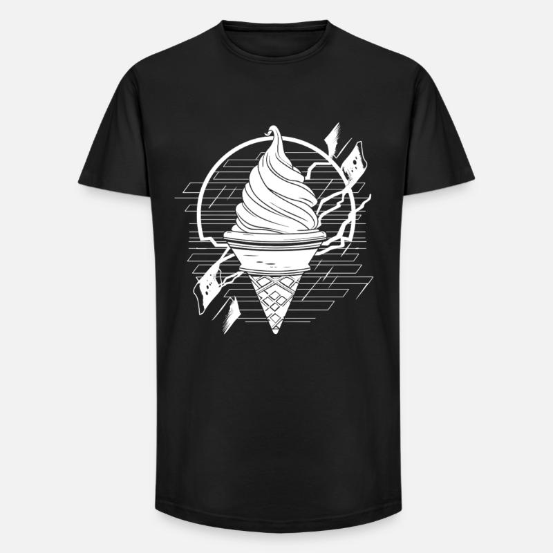 Dessin de glace douce - T-shirt coupe longue homme - noir