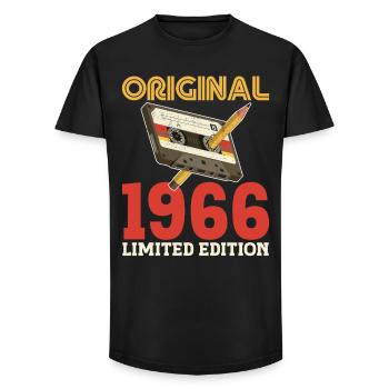 1966 60e Anniversaire 60 ans Original Vintage - T-shirt coupe longue homme - noir - Devant - AI Model Male 185 light (185cm)