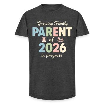 Growing Family – Parent of 2026 - Long Fit Männer T-Shirt - Anthrazit - Vorne - AI Model Male 185 light (185cm)