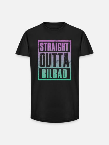 Straight outta Bilbao - Long Fit Men's T-Shirt - black