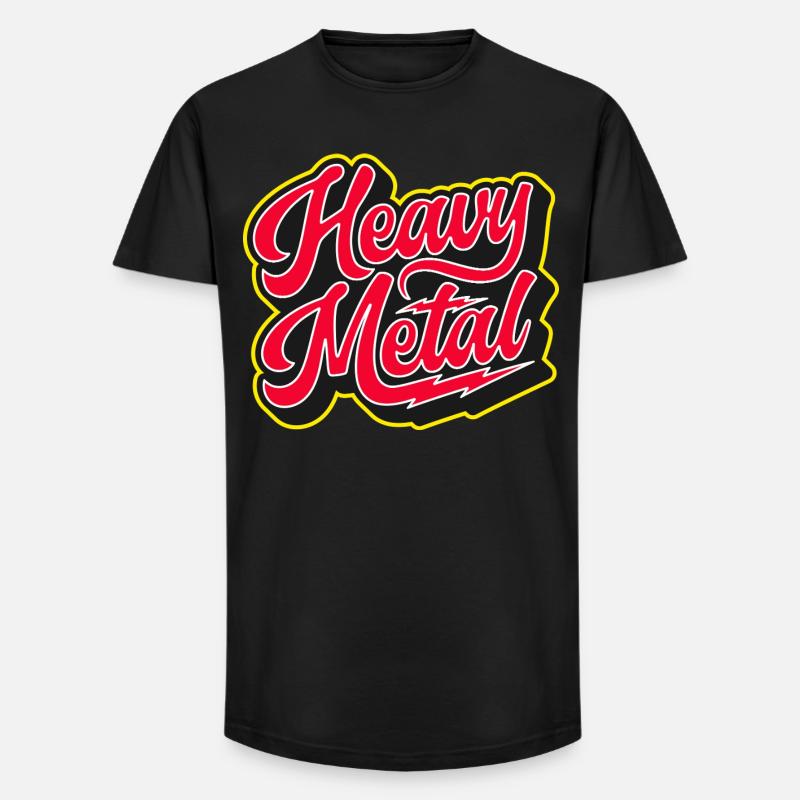 Heavy Metal Bold 3D Script - Long Fit Men's T-Shirt - black