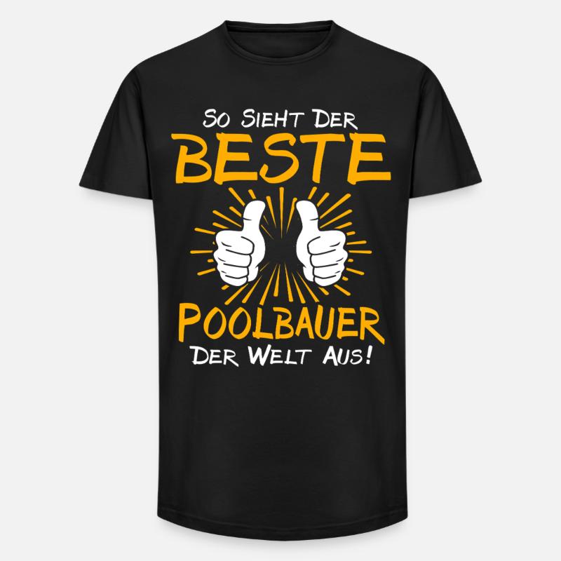 Poolbauer Geschenkidee - Long Fit Männer T-Shirt - Schwarz