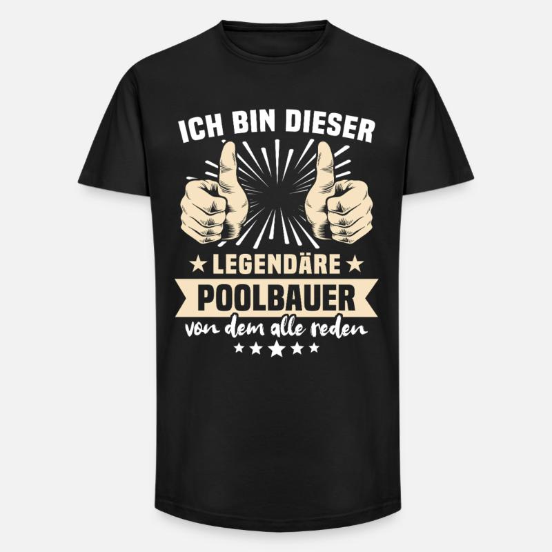 Dictons des constructeurs de piscines - T-shirt coupe longue homme - noir